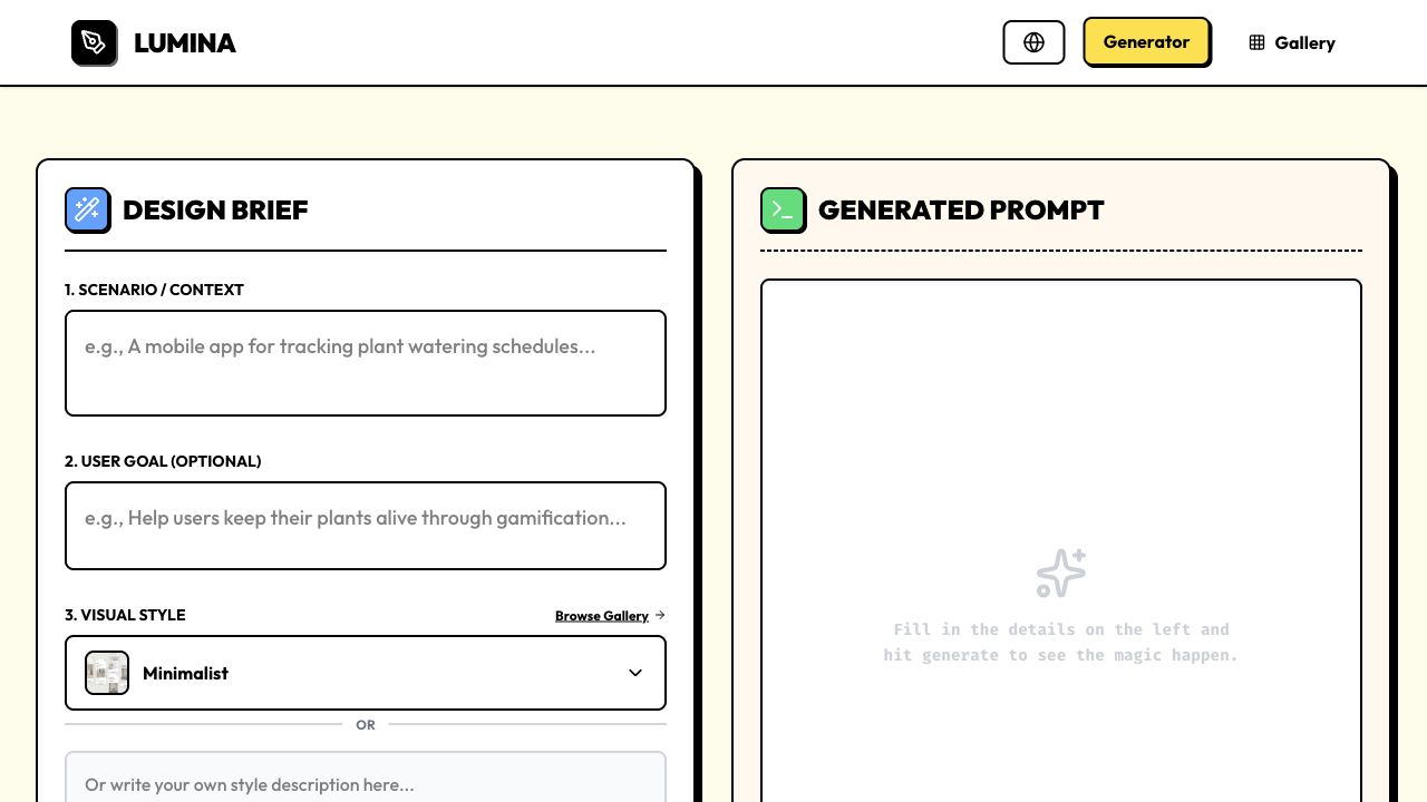 Lumina generator preview